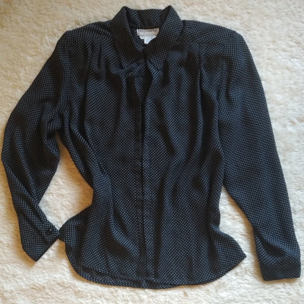 Vintage polka dot keyhole blouse